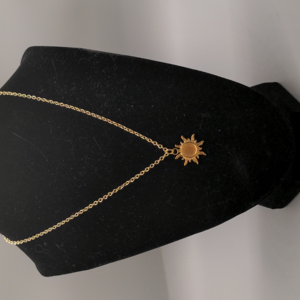 Hand Crafted Sun Charm Necklace